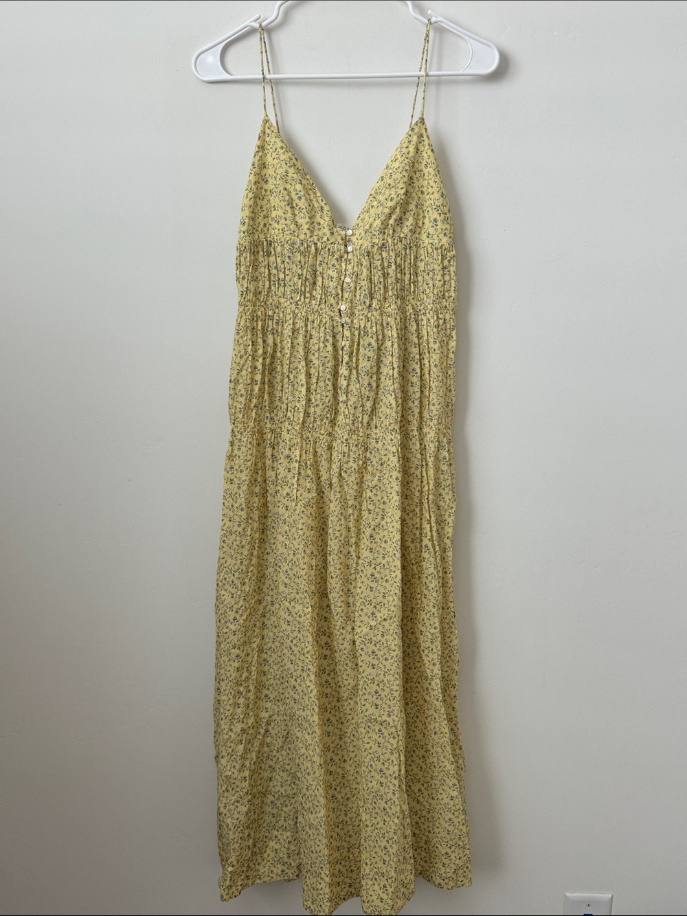 Doen Irina Floral Organic Cotton Midi Dress in Yellow Moonflower Size:XS - Picture 4 of 14